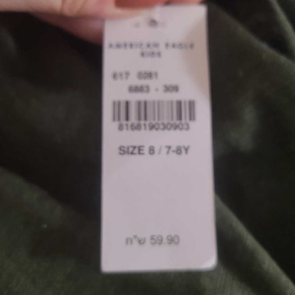 American Eagle Outfitters Kids Forest Green Long Sleeve Tee, NWT - Picture 2 of 2